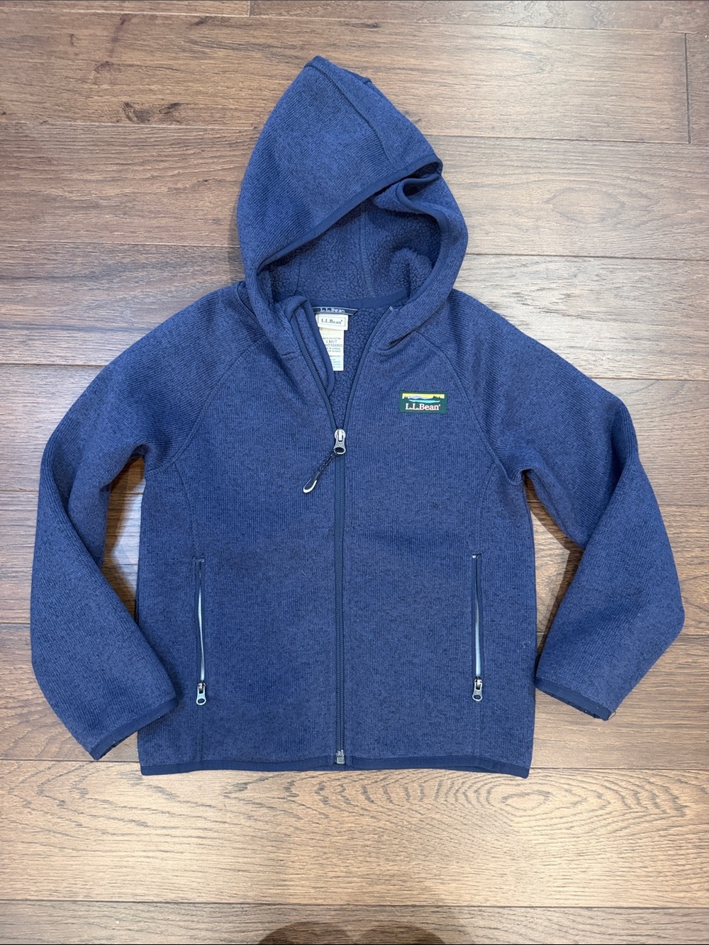 L.L. Bean Kids Sweater Fleece, Hooded Size Large 6/7 - C13-058 - Picture 1 of 6
